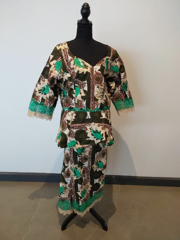 Green, White and Gold Nigerian Dress